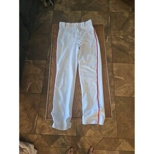 Champro baseball pants full length- white with red stripe - youth xl